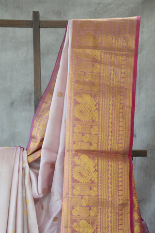 Onion Pink Gadwal Silk Saree - SROPGSS415