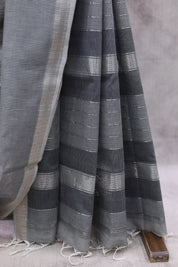 Black Maheshwari Saree - SRBMS368