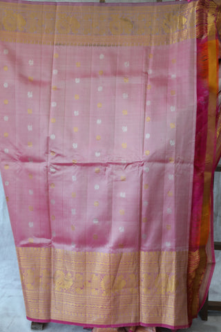 Onion Pink Gadwal Silk Saree - SROPGSS415