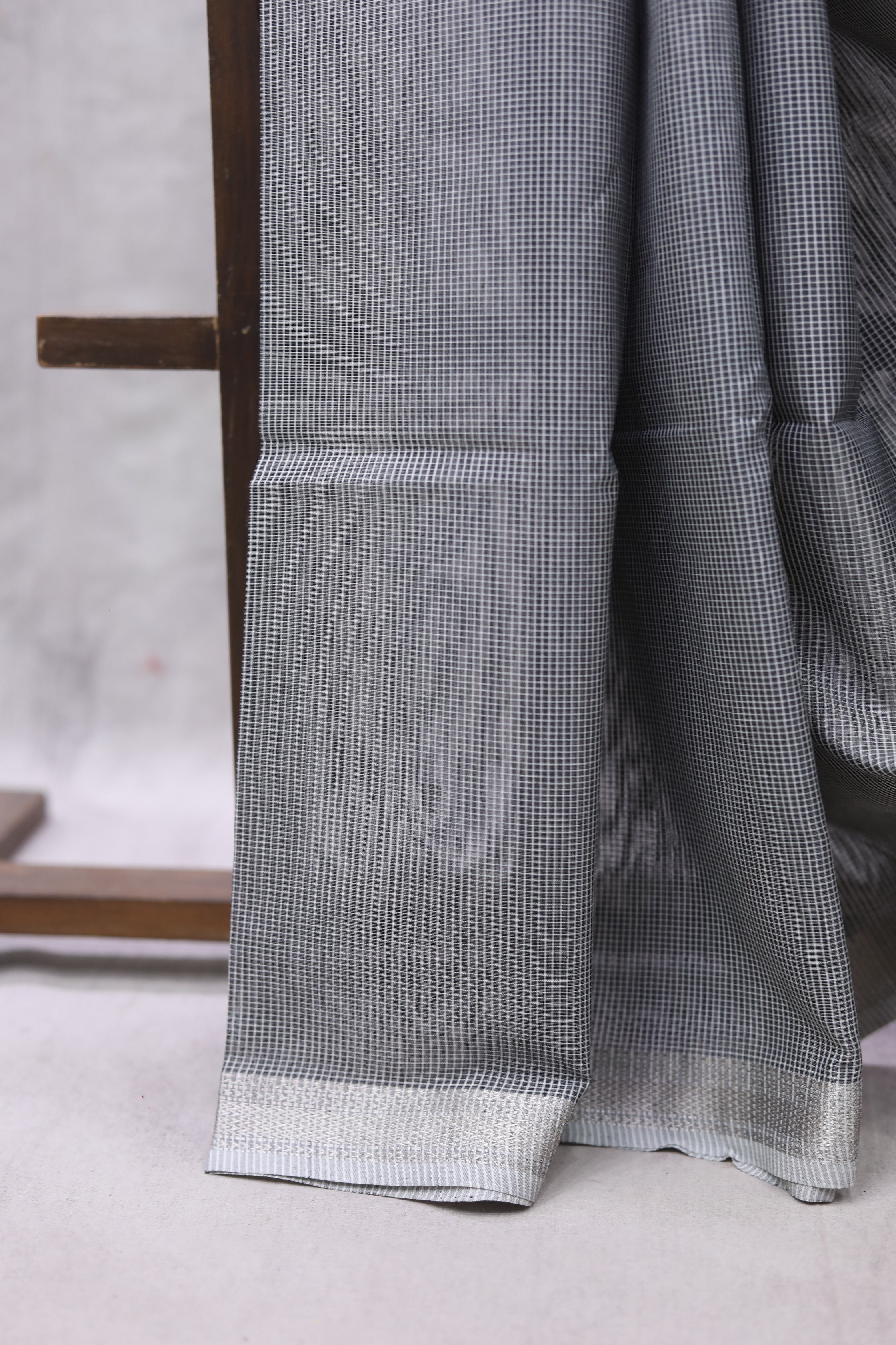 Black Maheshwari Saree - SRBMS368