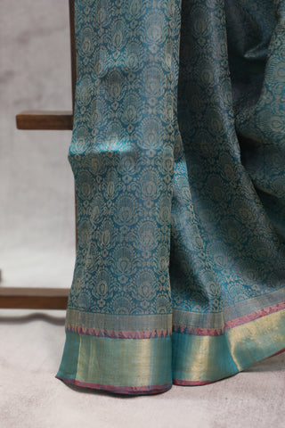 Turquoise Tussar Silk Saree - SRTTSS762