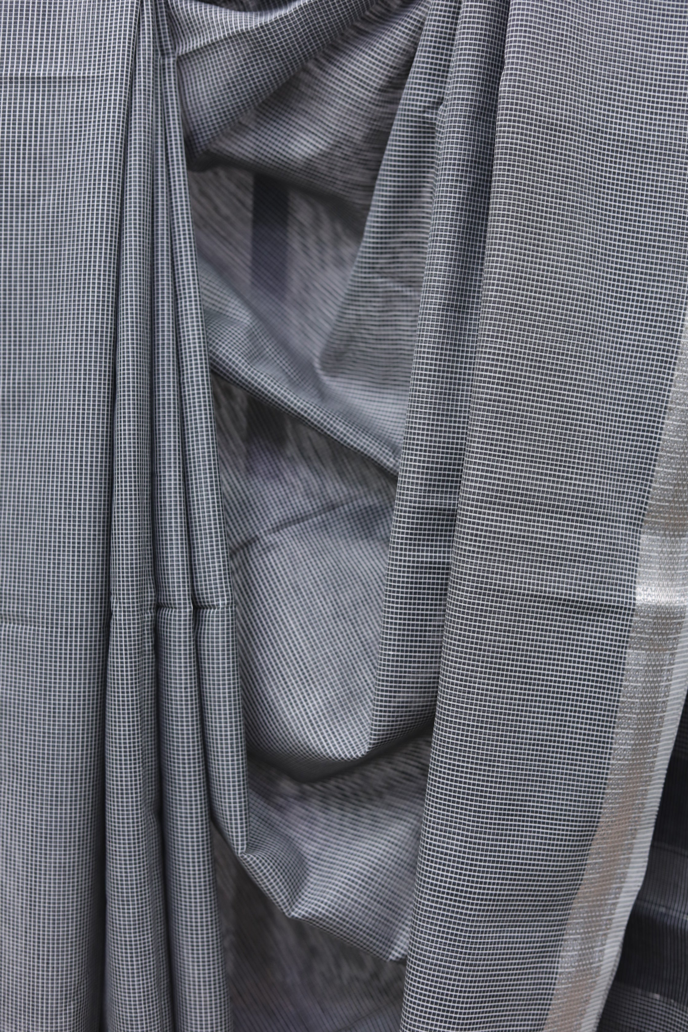 Black Maheshwari Saree - SRBMS368