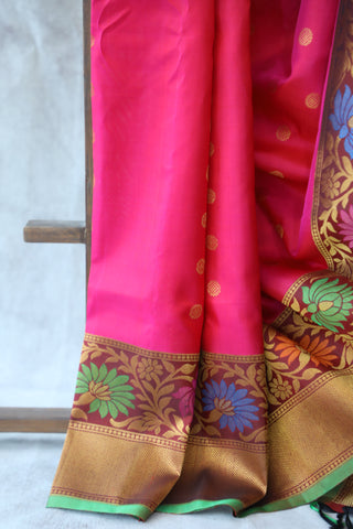 Pink Gadwal Silk Saree - SRPGSS414