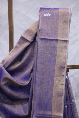 Purple Tissue Linen Jamdani Saree - SRPTLJS67