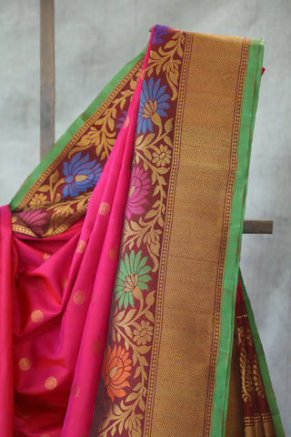 Pink Gadwal Silk Saree - SRPGSS414