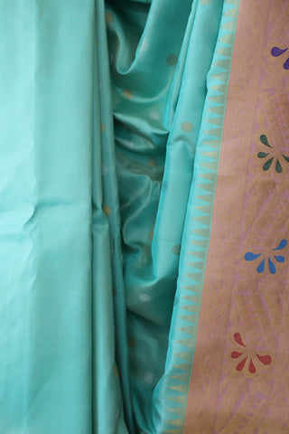 Pastel Turquoise Gadwal Silk Saree - SRPTGSS413