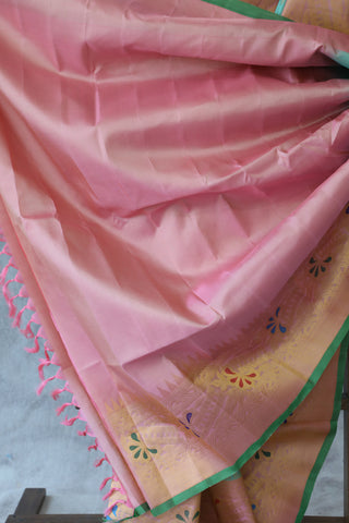 Pastel Turquoise Gadwal Silk Saree - SRPTGSS413