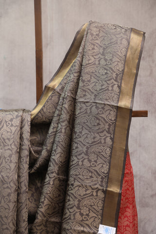 Brown Tussar Silk Saree - SRBTSS760