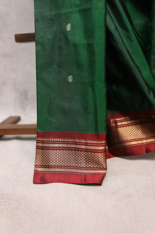 Dark Green Silk Paithani Saree-SRDGSPS239