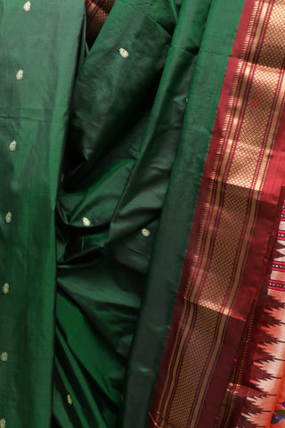 Dark Green Silk Paithani Saree-SRDGSPS239