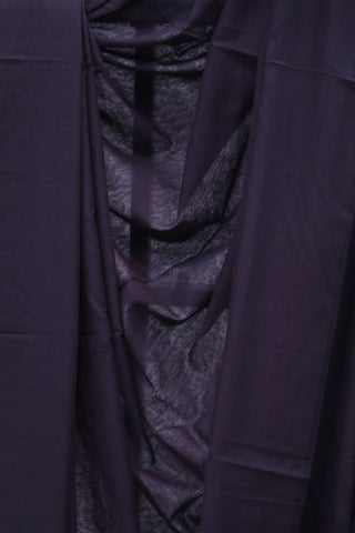 Dark Wine Mulmul Cotton Saree-SRDWMCS173