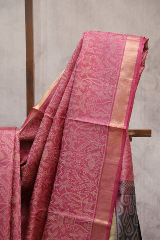 Pink Tussar Silk Saree - SRPTSS763