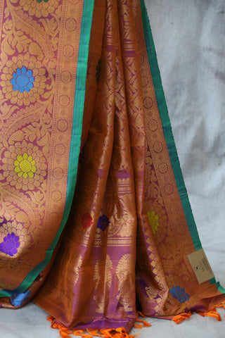 Purple Gadwal Silk Saree - SRPGSS419