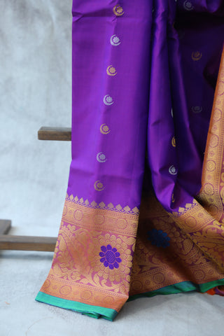 Purple Gadwal Silk Saree - SRPGSS419