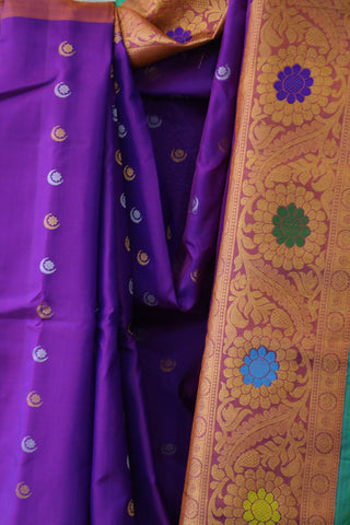 Purple Gadwal Silk Saree - SRPGSS419