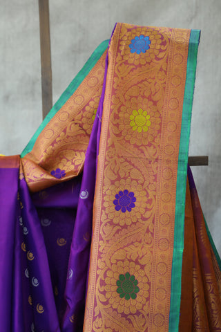 Purple Gadwal Silk Saree - SRPGSS419