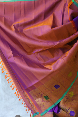 Purple Gadwal Silk Saree - SRPGSS419