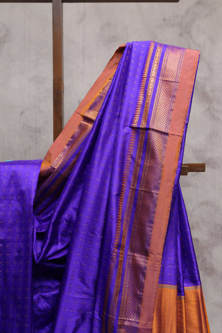 Blue Silk Ilkal Saree-SRBSIS78