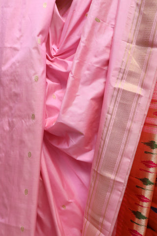 Pink Silk Paithani Saree-SRPSPS249