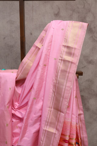 Pink Silk Paithani Saree-SRPSPS249