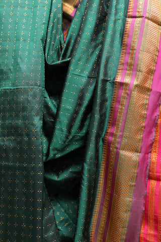 Dark Green Silk Ilkal Saree-SRDGSIS76