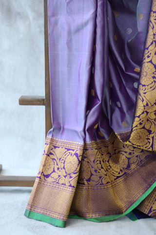 Pastel Purple Gadwal Silk Saree - SRPPGSS421