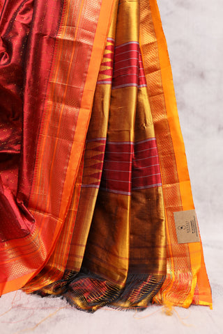 Maroon Silk Ilkal Saree-SRMSIS82