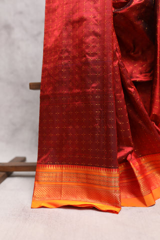 Maroon Silk Ilkal Saree-SRMSIS82