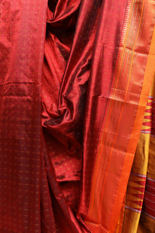 Maroon Silk Ilkal Saree-SRMSIS82