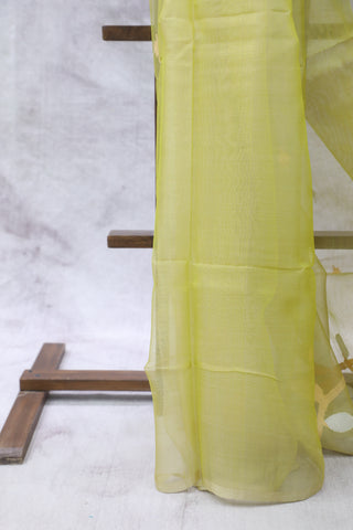 Green Muslin Jamdani Saree - SRGMJS29