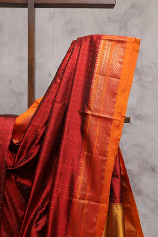 Maroon Silk Ilkal Saree-SRMSIS82