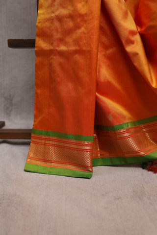 Mustard Silk Paithani Saree-SRMSPS236