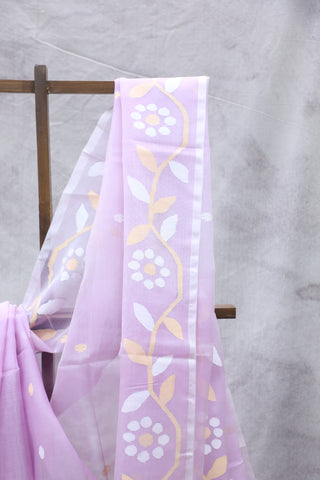 Pink Muslin Jamdani Saree - SRPMJS54