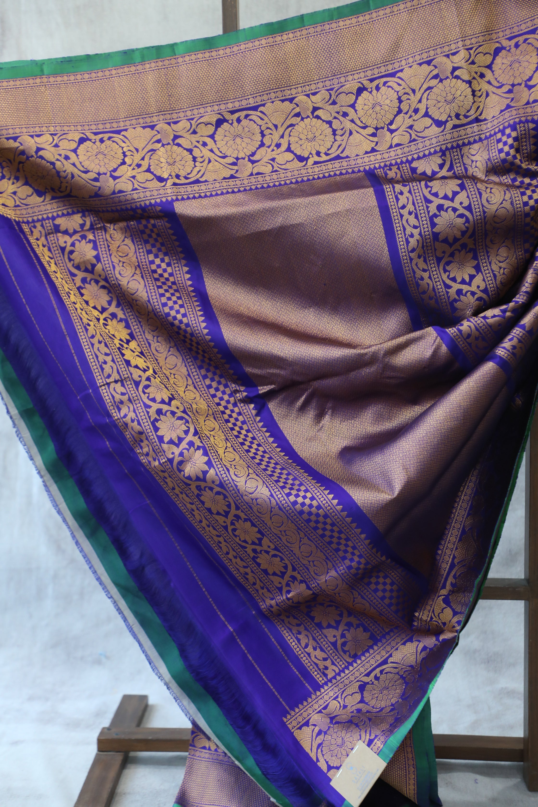 Sky Blue Gadwal Silk Saree - SRSBGSS418