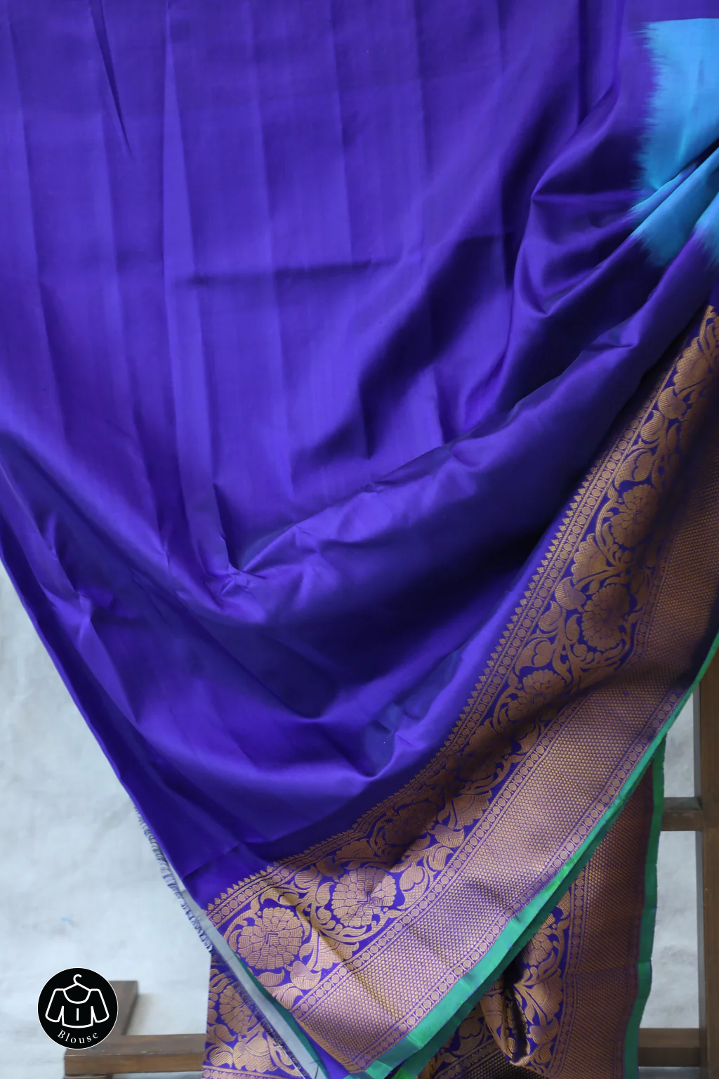 Sky Blue Gadwal Silk Saree - SRSBGSS418