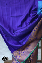 Sky Blue Gadwal Silk Saree - SRSBGSS418