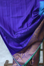 Sky Blue Gadwal Silk Saree - SRSBGSS418