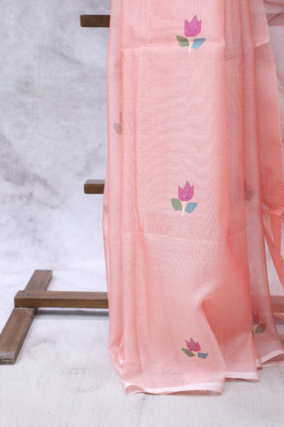 Pink Muslin Jamdani Saree - SRPMJS51