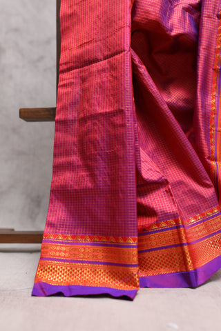 Two Tone Pink Silk Ilkal Saree-SRTTPSIS75