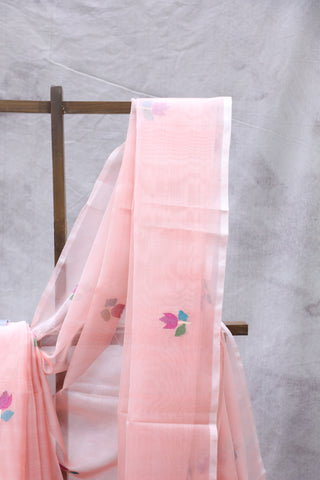 Pink Muslin Jamdani Saree - SRPMJS51