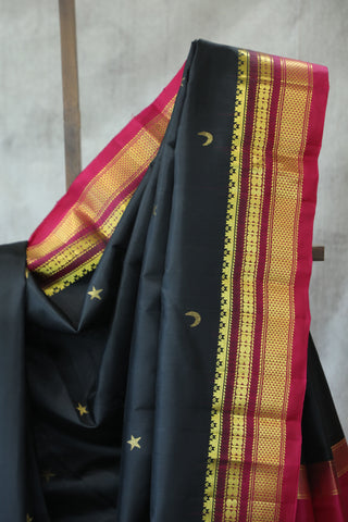 Black Silk Ilkal Saree - SRBSIS113