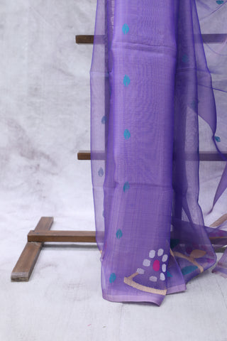 Purple Muslin Jamdani Saree - SRPMJS52