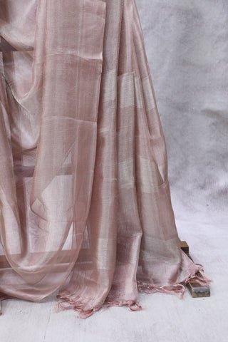 Light Pink Tissue Tusser Silk Saree - SRLPTTSS248