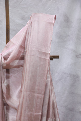 Light Pink Tissue Tusser Silk Saree - SRLPTTSS248