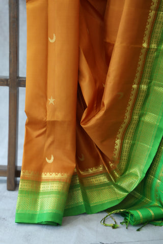 Orange Silk Ilkal Saree - SROSIS116