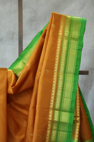 Orange Silk Ilkal Saree - SROSIS116