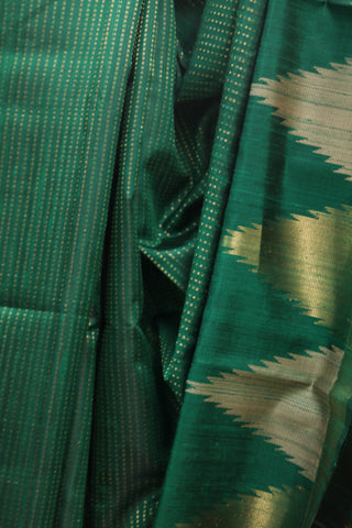 Green Raw Silk Saree - SRGSS442