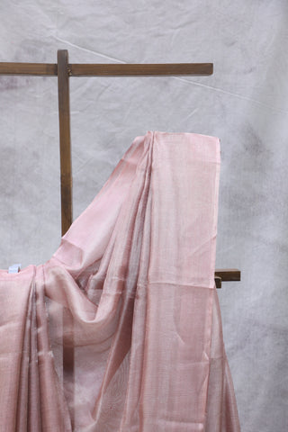 Onion Pink Tissue Tusser Silk Saree - SROPTTSS247