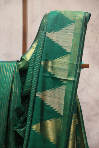 Green Raw Silk Saree - SRGSS442