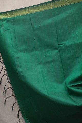 Green Raw Silk Saree - SRGSS442